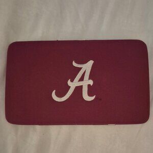 Vintage Alabama wallet/card holder. Snap closure. Crimson.